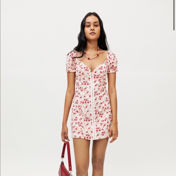 NWT Urban Outfitters Pink Floral Dress - Picture 3 of 10